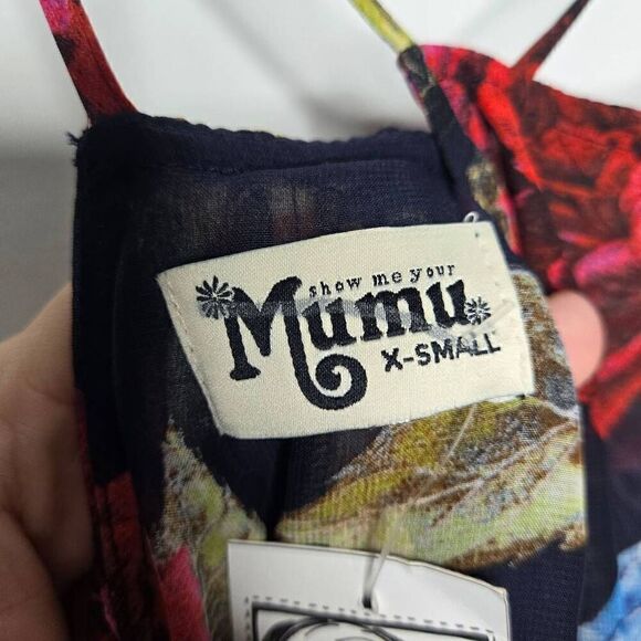 Show Me Your Mumu Floral Bronte Halter Maxi Dress Side Slits Size XS - Picture 10 of 11